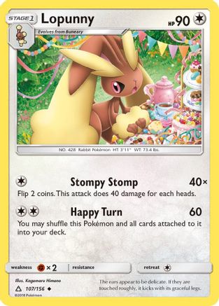 Lopunny 107 - Reverse Holofoil SM Ultra Prism - Uncommon