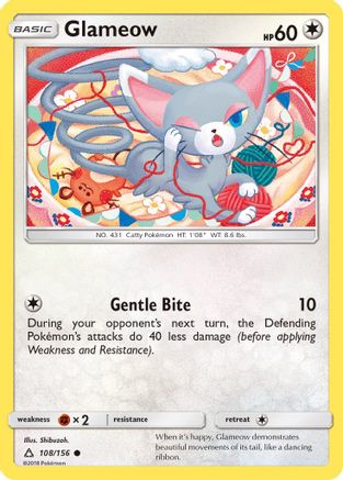Glameow 108 - Reverse Holofoil SM Ultra Prism - Common