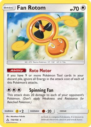 Fan Rotom 110 - Reverse Holofoil SM Ultra Prism - Rare