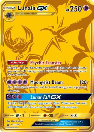 Lunala GX (Secret Rare) - Holofoil SM Ultra Prism - Secret Rare