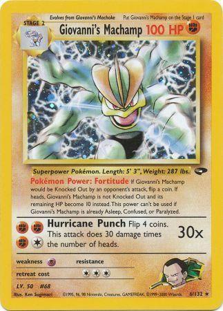 Giovanni's Machamp 006 - Unlimited Holofoil Gym Challenge - Holo Rare