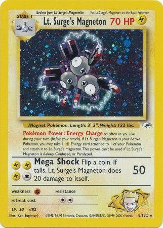 Lt. Surge's Magneton 008 - Unlimited Holofoil Gym Heroes - Holo Rare