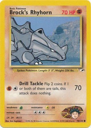 Brock's Rhyhorn (70) (70) 070 - Unlimited Gym Heroes - Common