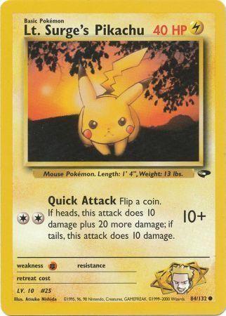 Lt. Surge's Pikachu 084 - Unlimited Gym Challenge - Common