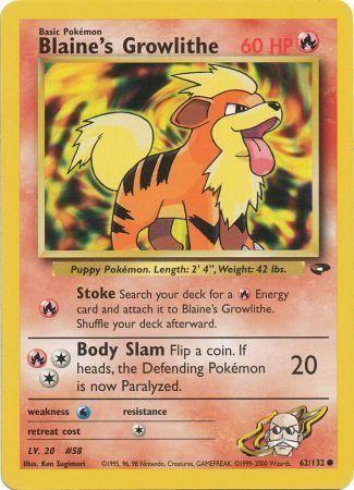 Blaine's Growlithe 062 - Unlimited Gym Challenge - Common