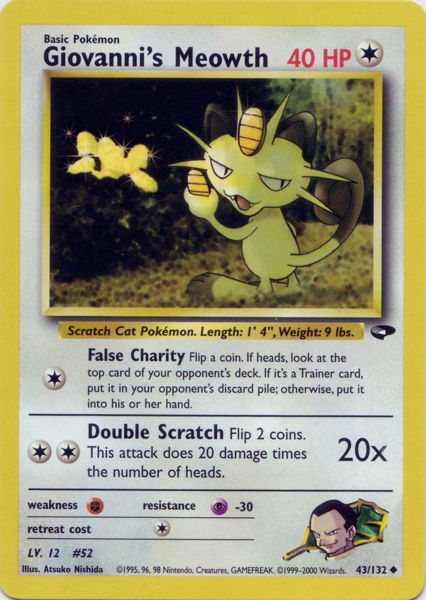 Giovanni's Meowth (43) (43) 043 - Unlimited Gym Challenge - Uncommon