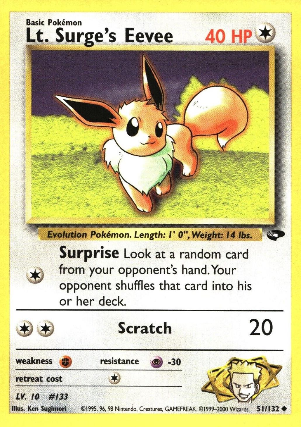 Lt. Surge's Eevee 051 - Unlimited Gym Challenge - Uncommon