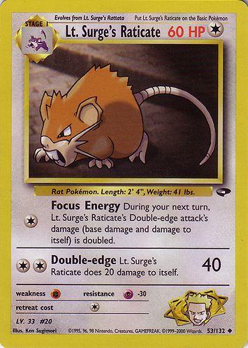 Lt. Surge's Raticate 053 - Unlimited Gym Challenge - Uncommon