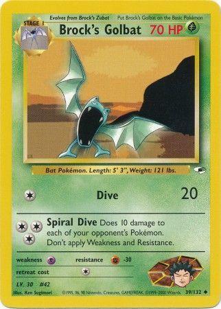 Brock's Golbat 039 - Unlimited Gym Heroes - Uncommon