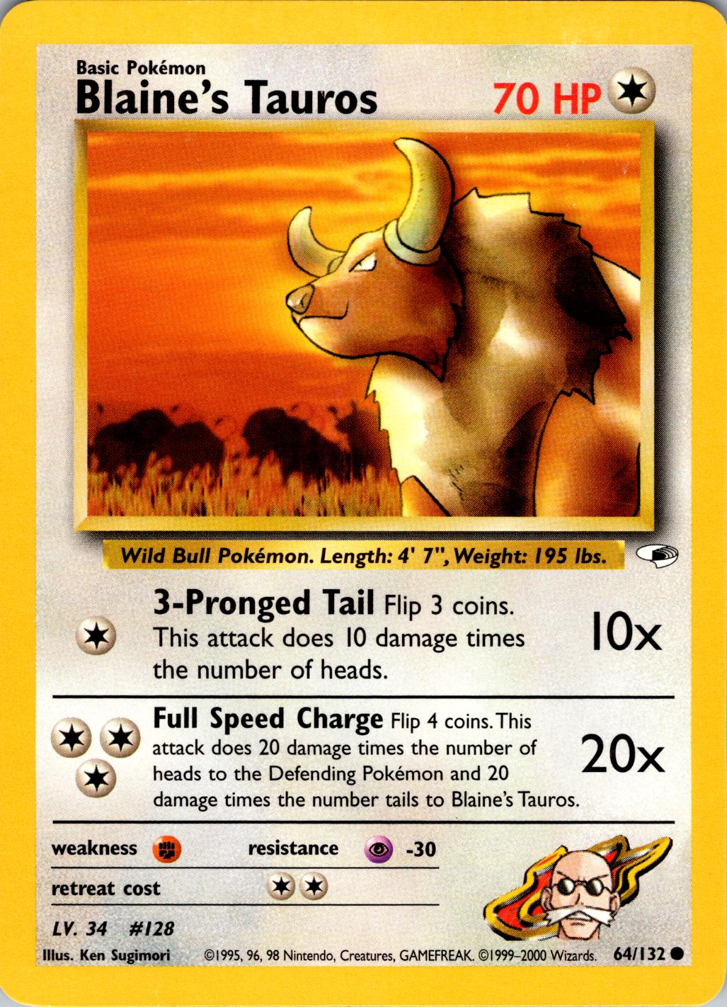 Blaine's Tauros 064 - Unlimited Gym Heroes - Common