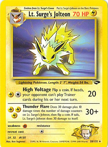 Lt. Surge's Jolteon 028 - Unlimited Gym Challenge - Rare