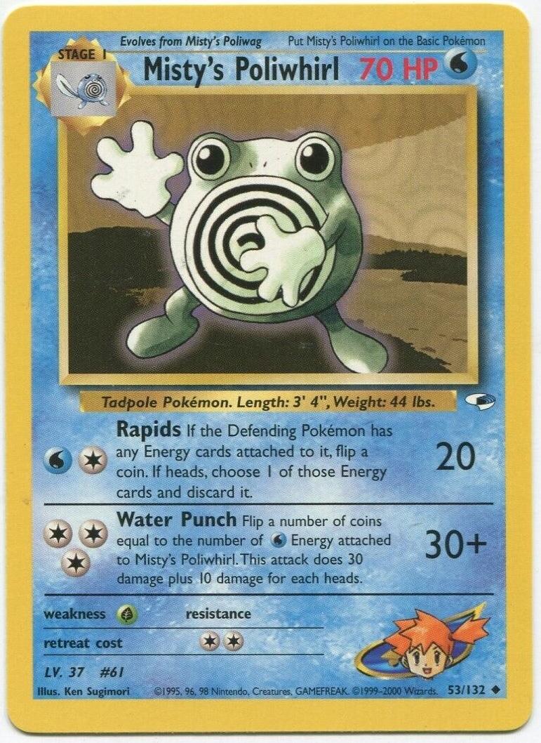 Misty's Poliwhirl 053 - Unlimited Gym Heroes - Uncommon