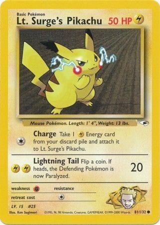 Lt. Surge's Pikachu 081 - Unlimited Gym Heroes - Common