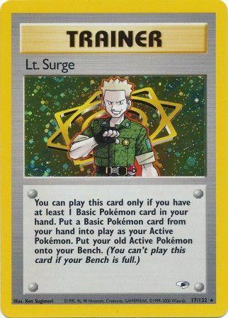 Lt. Surge (17) (17) 017/132 - Unlimited Holofoil Gym Heroes - Holo Rare