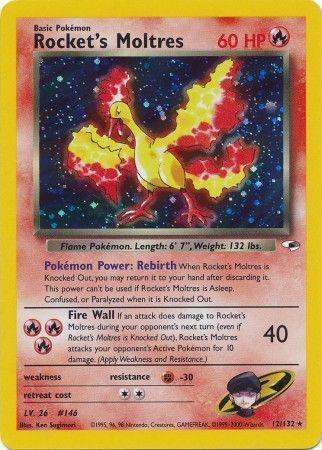 Rocket's Moltres 012 - Unlimited Holofoil Gym Heroes - Holo Rare