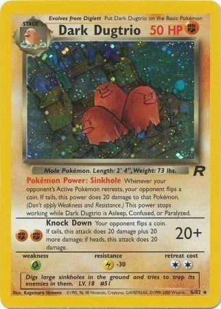 Dark Dugtrio (6) (6) 006 - Unlimited Holofoil Team Rocket - Holo Rare