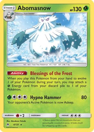 Abomasnow - Reverse Holofoil SM Forbidden Light - Rare