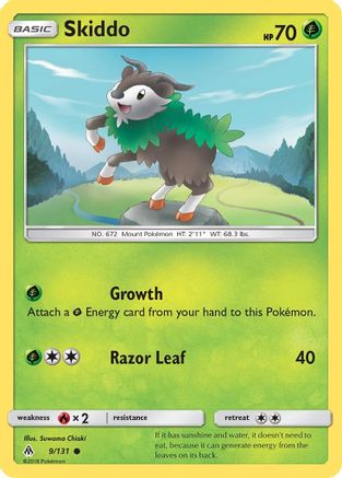 Skiddo - Reverse Holofoil SM Forbidden Light - Common