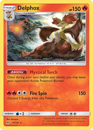Delphox 017 - Holofoil SM Forbidden Light - Holo Rare