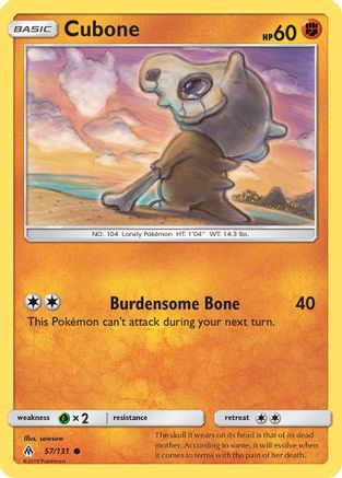 Cubone 057 - Reverse Holofoil SM Forbidden Light - Common