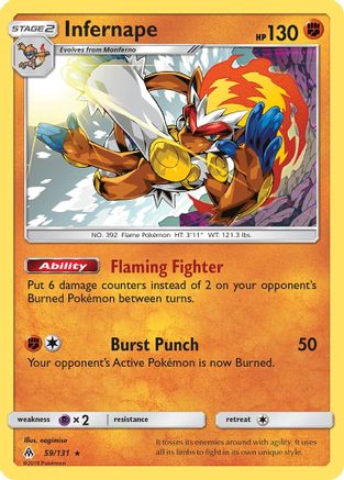 Infernape 059 - Reverse Holofoil SM Forbidden Light - Holo Rare