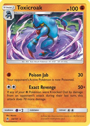 Toxicroak - Reverse Holofoil SM Forbidden Light - Rare
