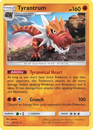 Tyrantrum 069 - Reverse Holofoil SM Forbidden Light - Holo Rare