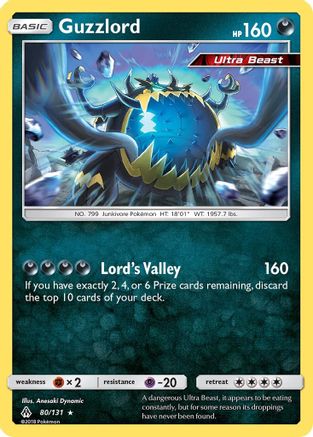 Guzzlord 080/131 - Reverse Holofoil SM Forbidden Light - Holo Rare