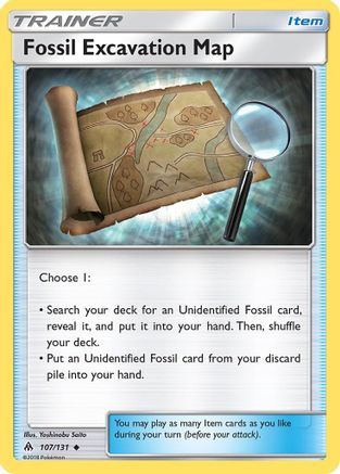 Fossil Excavation Map 107 SM Forbidden Light - Uncommon