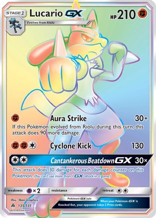 Lucario GX (Secret) - Holofoil SM Forbidden Light - Secret Rare