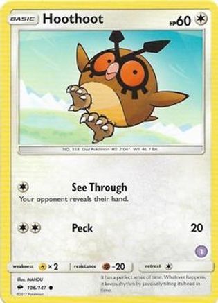 Hoothoot (1) SM Trainer Kit Alolan Sandslash & Alolan Ninetales - Common