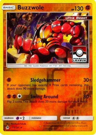 Buzzwole (Pokemon League) 077/131 - Reverse Holofoil League & Championship Cards - Promo