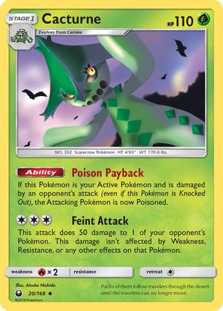 Cacturne - Reverse Holofoil SM Celestial Storm - Uncommon