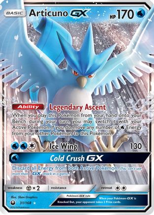 Articuno GX 031 - Holofoil SM Celestial Storm - Ultra Rare