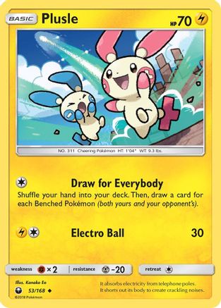 Plusle 053 - Reverse Holofoil SM Celestial Storm - Uncommon