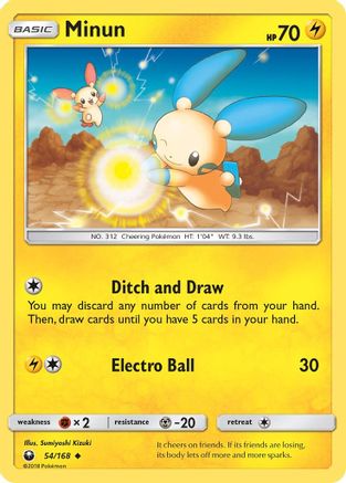Minun 054 - Reverse Holofoil SM Celestial Storm - Uncommon