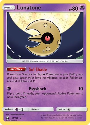 Lunatone - Reverse Holofoil SM Celestial Storm - Holo Rare