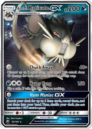 Alolan Raticate GX 085 - Holofoil SM Celestial Storm - Ultra Rare