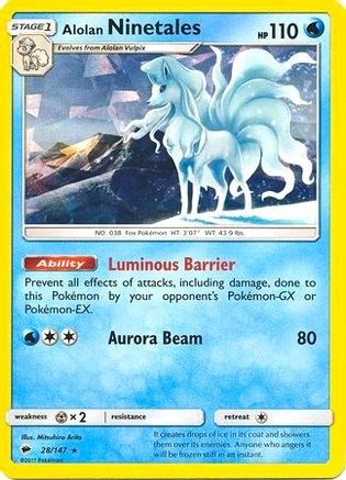 Alolan Ninetales (Cracked Ice Holo) 028/147 - Holofoil Deck Exclusives - Holo Rare