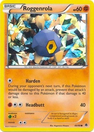 Roggenrola - 49/98 (Cracked Ice Holo)/98 - Holofoil Blister Exclusives - Promo