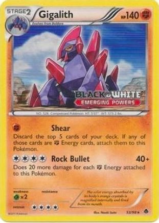 Gigalith - 53/98 (Prerelease)/98 - Holofoil Black and White Promos - Promo