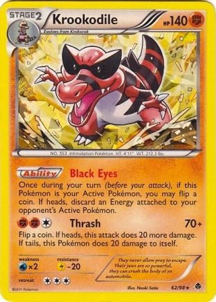 Krookodile - 62/98 (BW Emerging Powers)/098 - Holofoil Deck Exclusives - Holo Rare