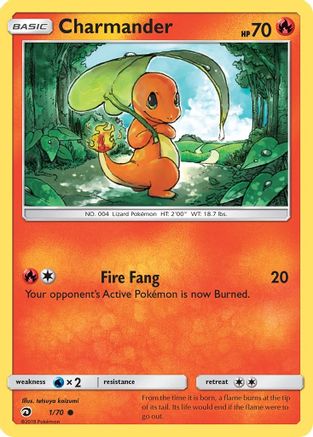 Charmander 001 - Reverse Holofoil Dragon Majesty - Common