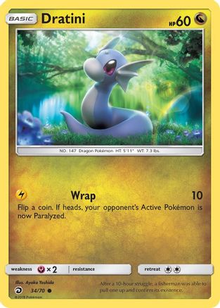 Dratini (34) (34) 034 - Reverse Holofoil Dragon Majesty - Common