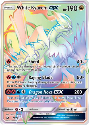 White Kyurem GX (Secret) - Holofoil Dragon Majesty - Secret Rare