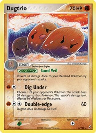 Dugtrio - 5/100 (EX Crystal Guardians)/100 Deck Exclusives - Rare