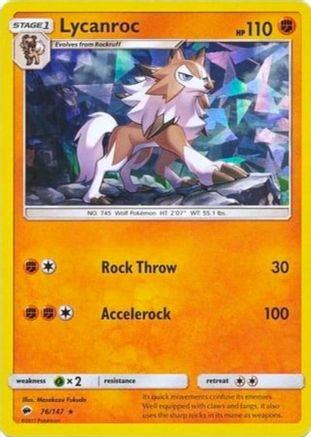 Lycanroc - 76/147 (Cracked Ice Holo)/147 - Holofoil Deck Exclusives - Holo Rare