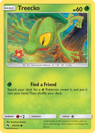 Treecko 020 - Reverse Holofoil SM Lost Thunder - Common
