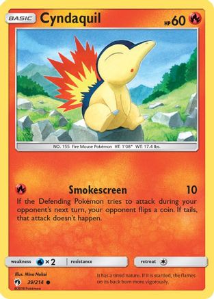 Cyndaquil (39) (39) 039 - Reverse Holofoil SM Lost Thunder - Common