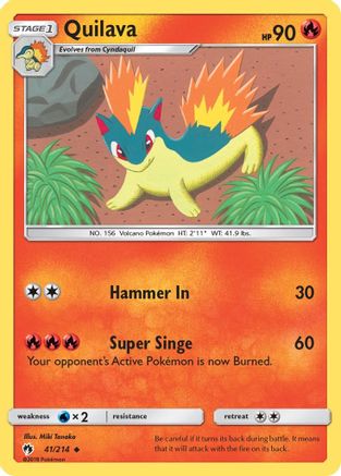 Quilava 041/214 - Reverse Holofoil SM Lost Thunder - Uncommon